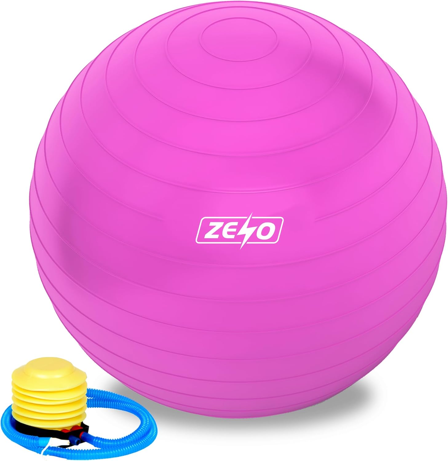 ZENO Exercise Ball for Stability - Anti Slip with Quick Foot Pump